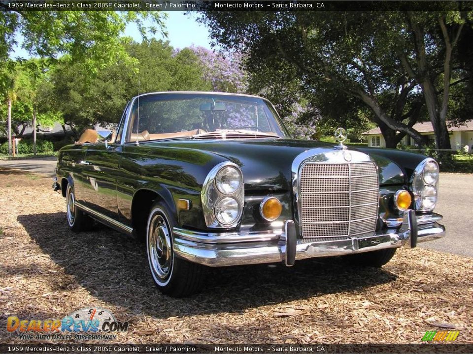 1969 Mercedes-Benz S Class 280SE Cabriolet Green / Palomino Photo #8