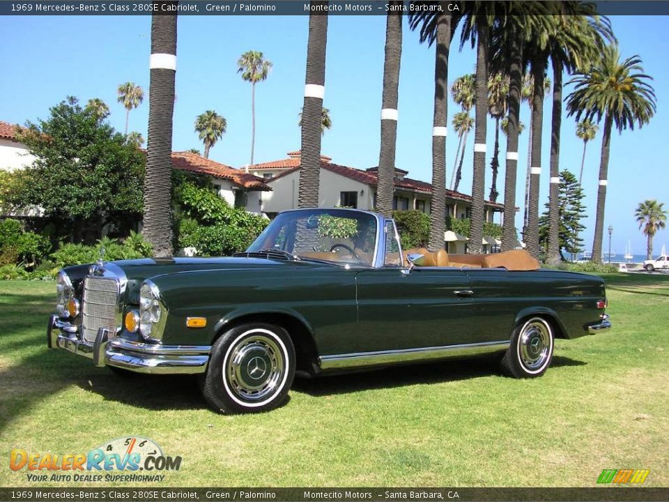 1969 Mercedes-Benz S Class 280SE Cabriolet Green / Palomino Photo #12