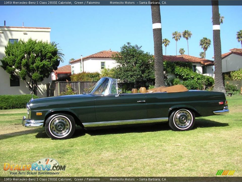 1969 Mercedes-Benz S Class 280SE Cabriolet Green / Palomino Photo #13