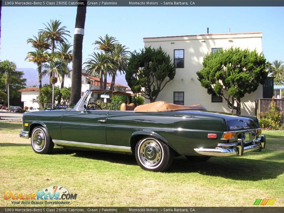 1969 Mercedes-Benz S Class 280SE Cabriolet Green / Palomino Photo #14