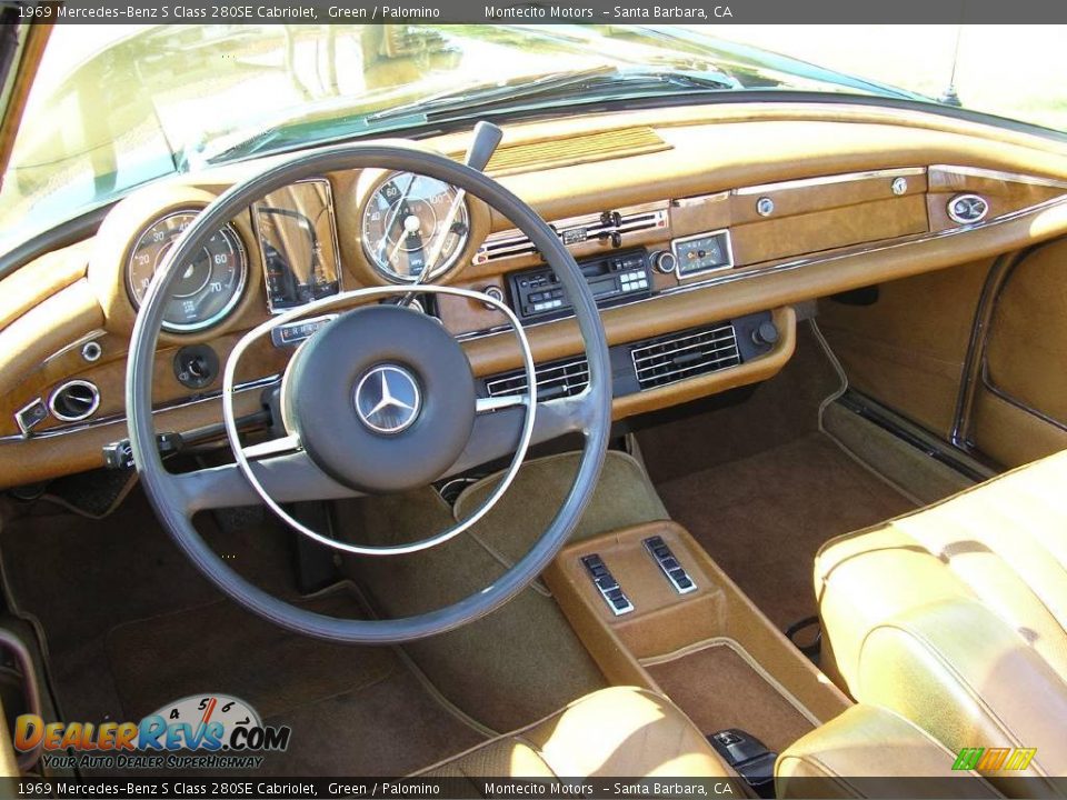 1969 Mercedes-Benz S Class 280SE Cabriolet Green / Palomino Photo #17