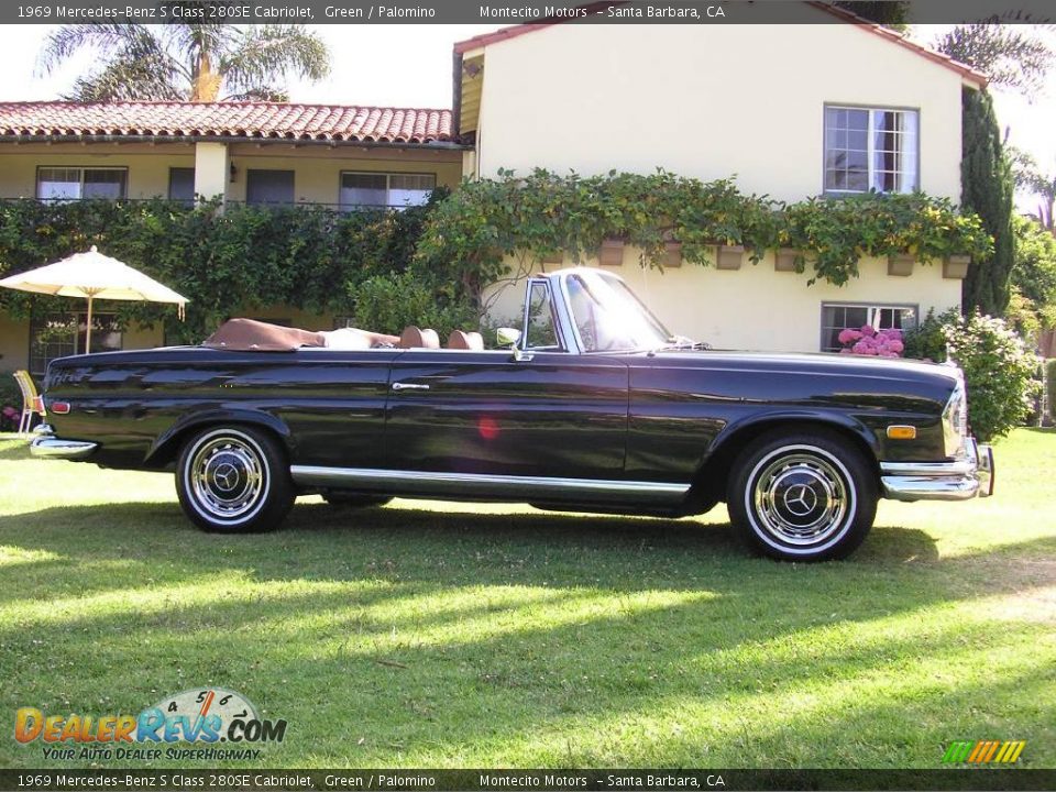 1969 Mercedes-Benz S Class 280SE Cabriolet Green / Palomino Photo #20
