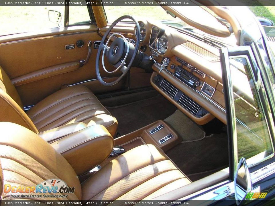 1969 Mercedes-Benz S Class 280SE Cabriolet Green / Palomino Photo #23