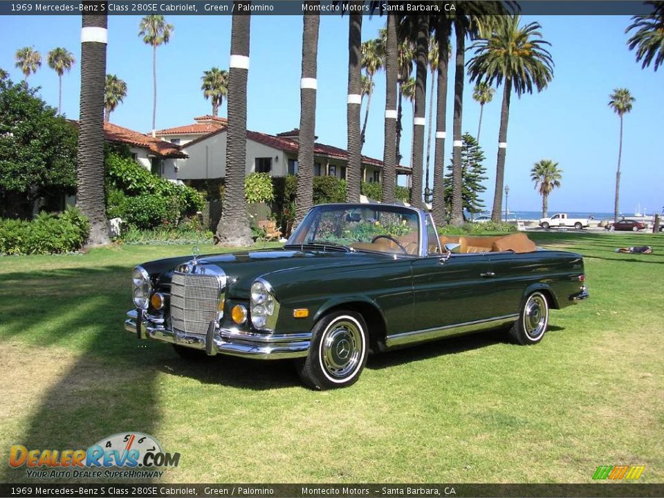 1969 Mercedes-Benz S Class 280SE Cabriolet Green / Palomino Photo #24