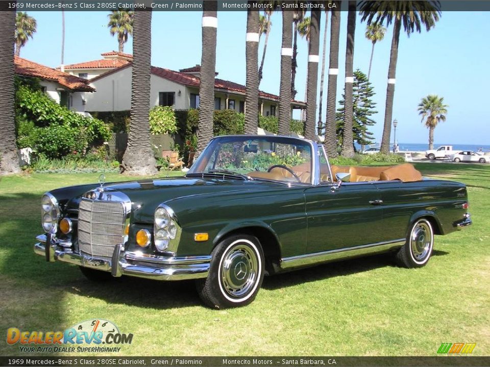 1969 Mercedes-Benz S Class 280SE Cabriolet Green / Palomino Photo #25