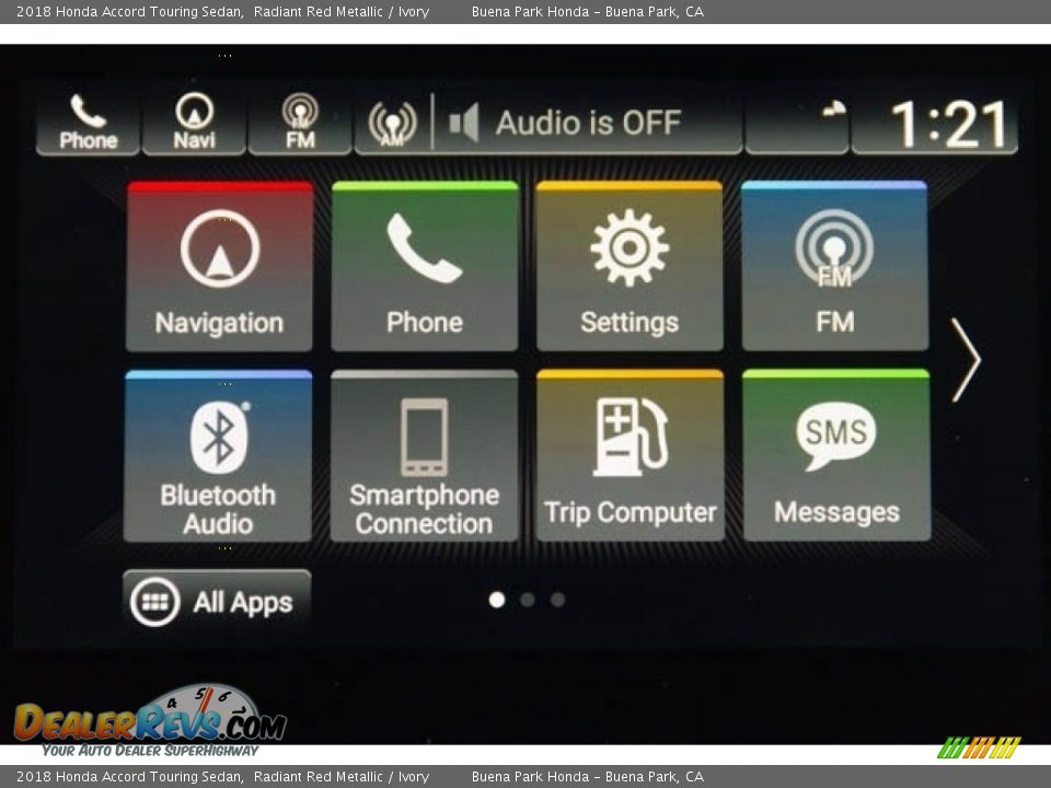 2018 Honda Accord Touring Sedan Radiant Red Metallic / Ivory Photo #29