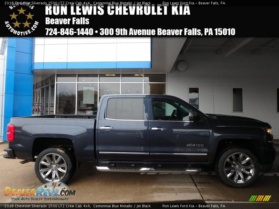 2018 Chevrolet Silverado 1500 LTZ Crew Cab 4x4 Centennial Blue Metallic / Jet Black Photo #1