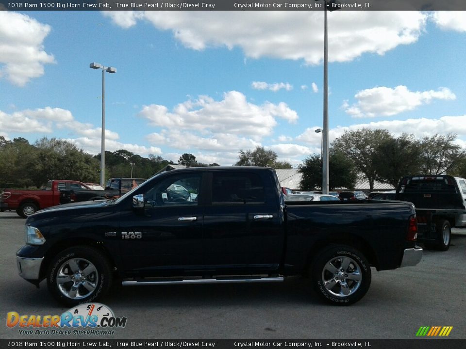 2018 Ram 1500 Big Horn Crew Cab True Blue Pearl / Black/Diesel Gray Photo #3