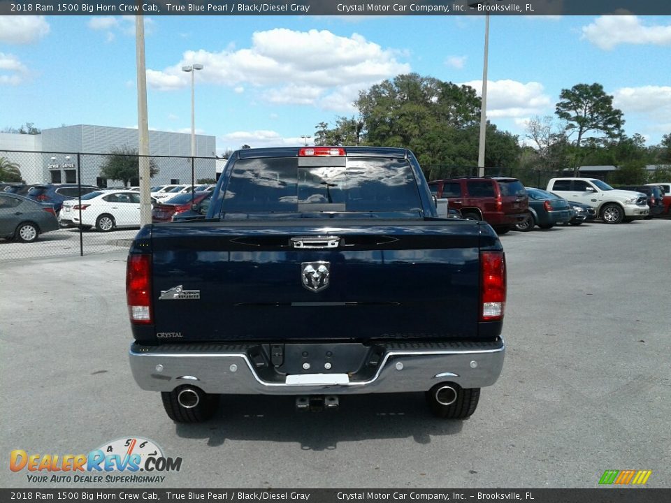 2018 Ram 1500 Big Horn Crew Cab True Blue Pearl / Black/Diesel Gray Photo #5