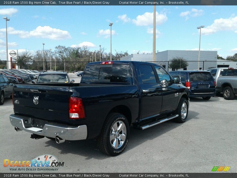 2018 Ram 1500 Big Horn Crew Cab True Blue Pearl / Black/Diesel Gray Photo #6