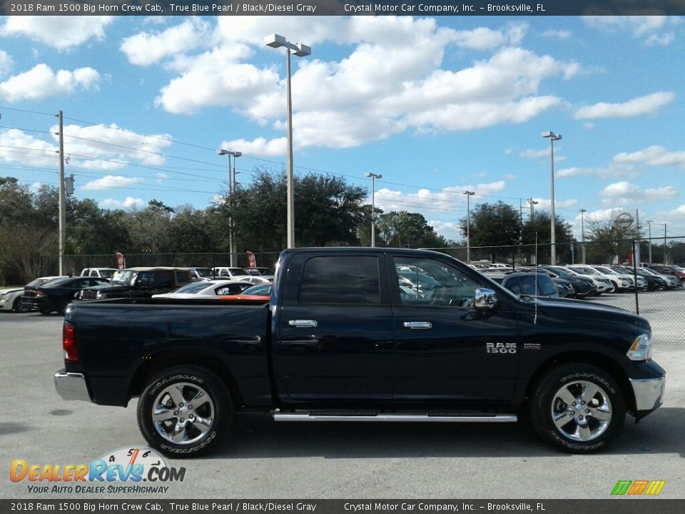 2018 Ram 1500 Big Horn Crew Cab True Blue Pearl / Black/Diesel Gray Photo #7