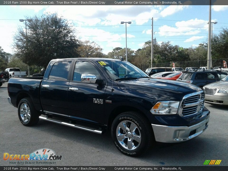 2018 Ram 1500 Big Horn Crew Cab True Blue Pearl / Black/Diesel Gray Photo #8