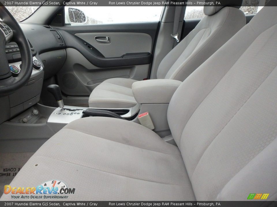 2007 Hyundai Elantra GLS Sedan Captiva White / Gray Photo #11