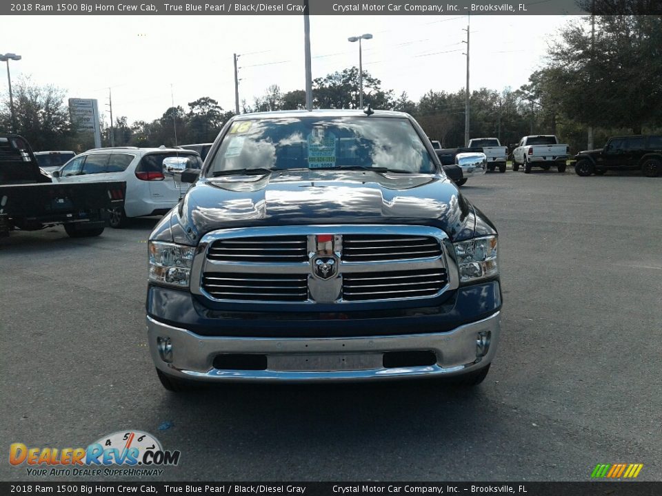 2018 Ram 1500 Big Horn Crew Cab True Blue Pearl / Black/Diesel Gray Photo #9