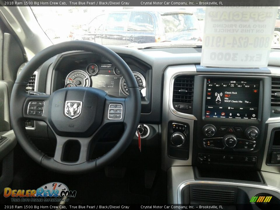 2018 Ram 1500 Big Horn Crew Cab True Blue Pearl / Black/Diesel Gray Photo #14