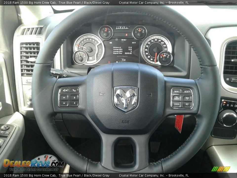 2018 Ram 1500 Big Horn Crew Cab True Blue Pearl / Black/Diesel Gray Photo #15