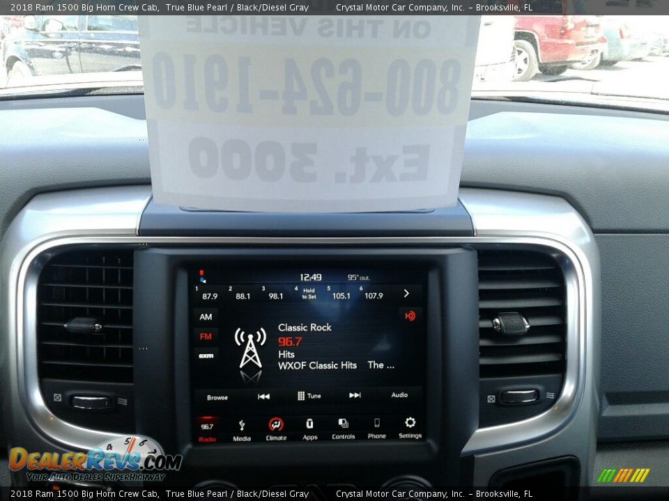 2018 Ram 1500 Big Horn Crew Cab True Blue Pearl / Black/Diesel Gray Photo #16