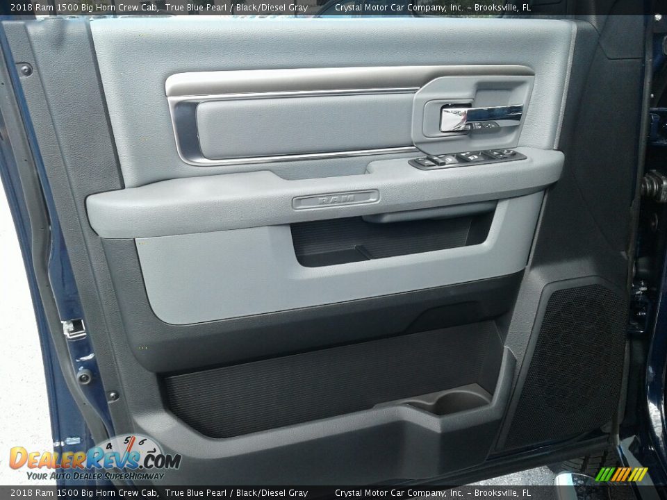 2018 Ram 1500 Big Horn Crew Cab True Blue Pearl / Black/Diesel Gray Photo #18