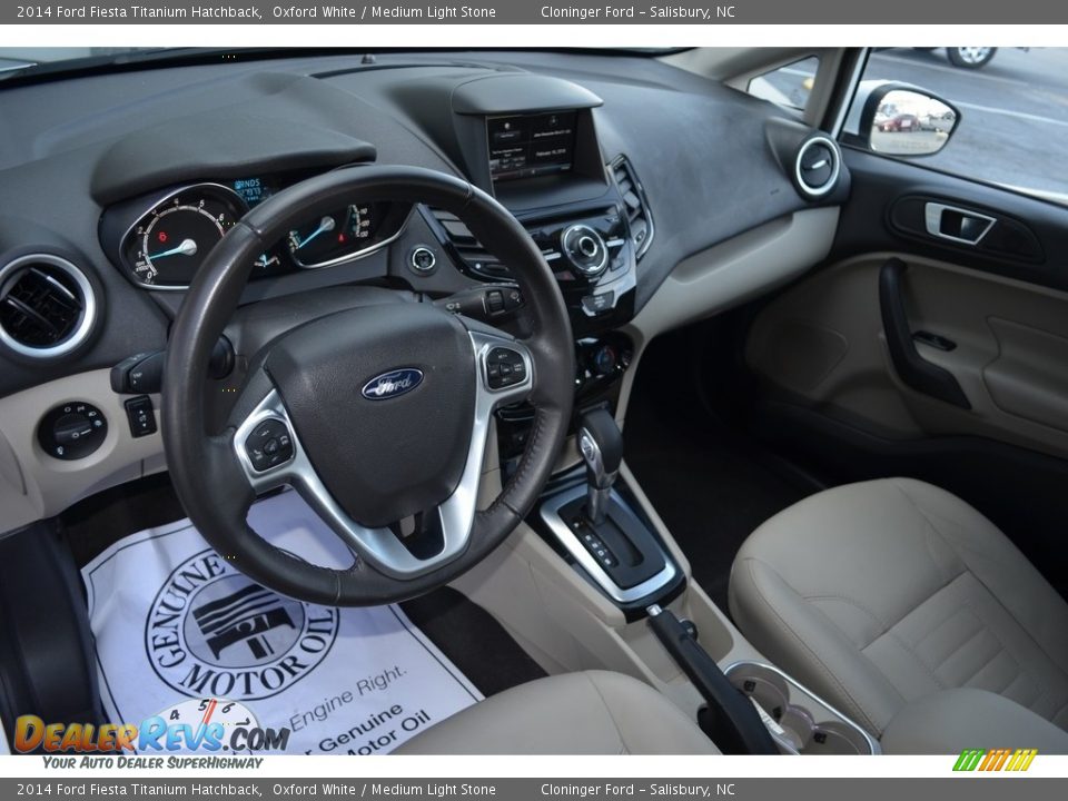 2014 Ford Fiesta Titanium Hatchback Oxford White / Medium Light Stone Photo #11
