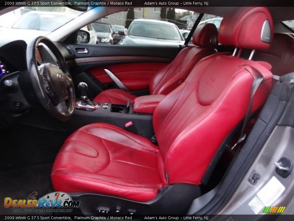 2009 Infiniti G 37 S Sport Convertible Platinum Graphite / Monaco Red Photo #21