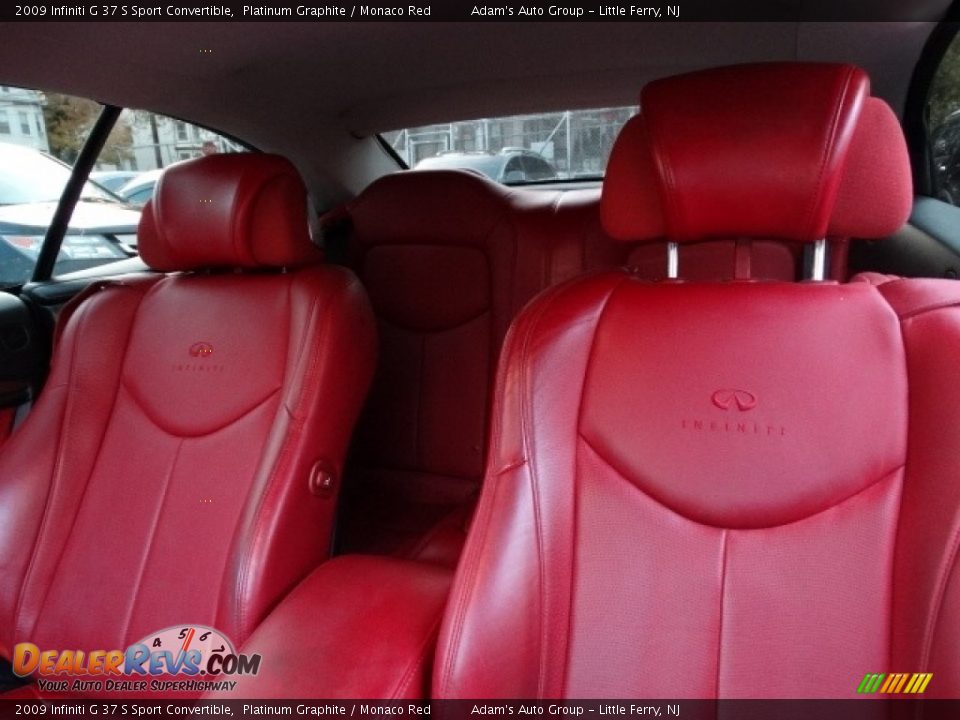2009 Infiniti G 37 S Sport Convertible Platinum Graphite / Monaco Red Photo #22