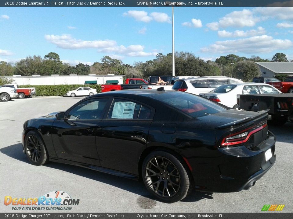 2018 Dodge Charger SRT Hellcat Pitch Black / Demonic Red/Black Photo #3