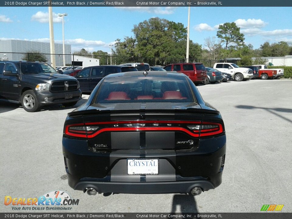 2018 Dodge Charger SRT Hellcat Pitch Black / Demonic Red/Black Photo #4