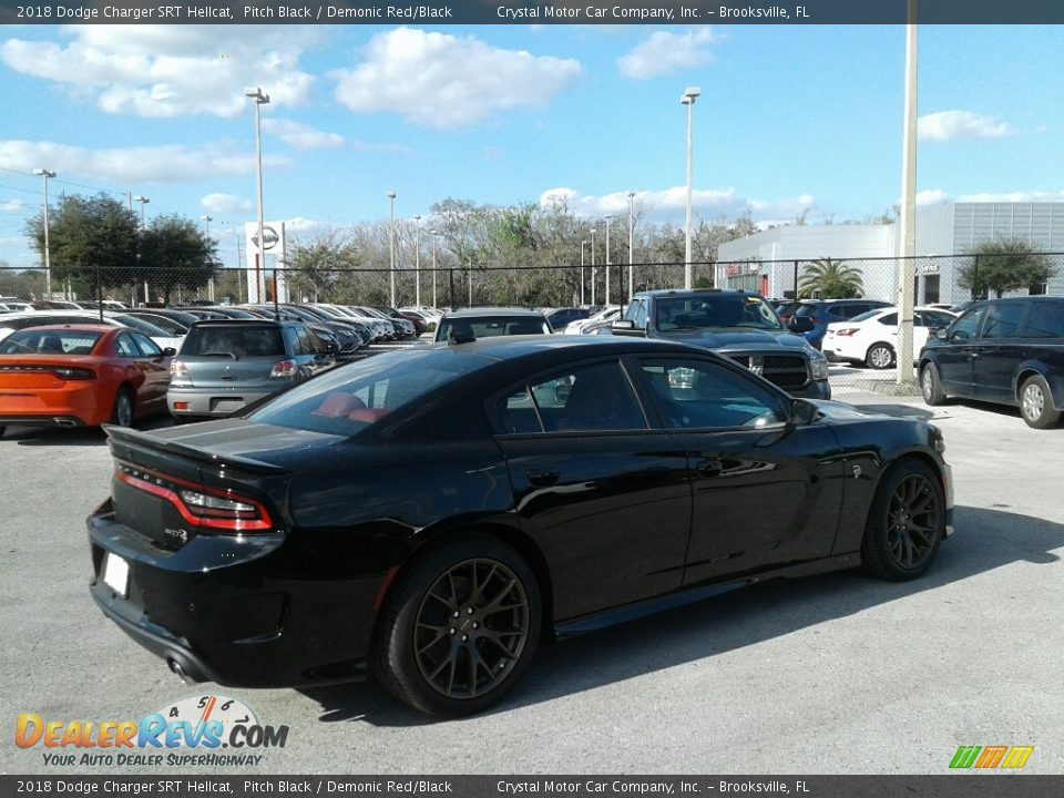 2018 Dodge Charger SRT Hellcat Pitch Black / Demonic Red/Black Photo #5