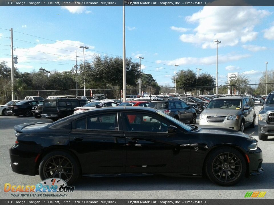 2018 Dodge Charger SRT Hellcat Pitch Black / Demonic Red/Black Photo #6