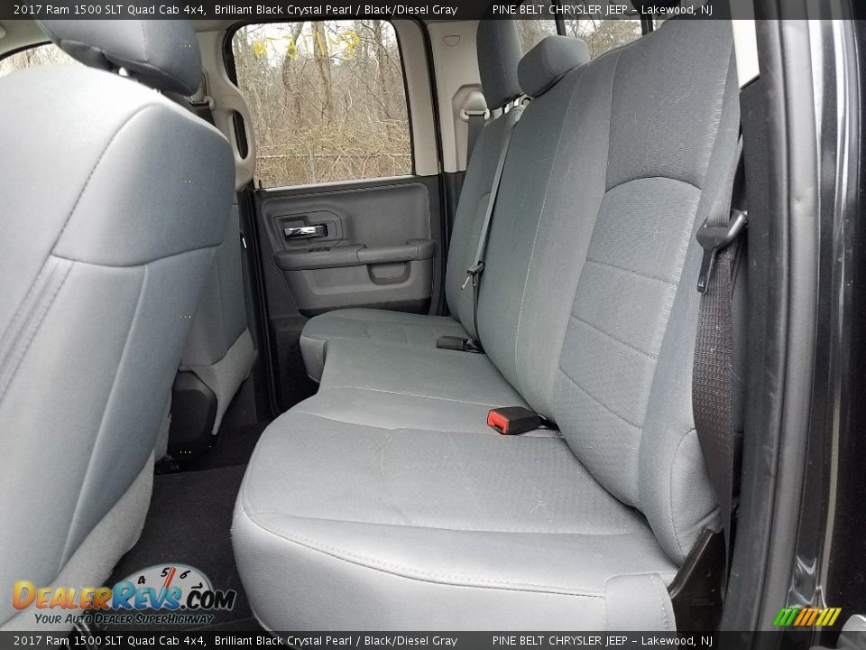 2017 Ram 1500 SLT Quad Cab 4x4 Brilliant Black Crystal Pearl / Black/Diesel Gray Photo #3