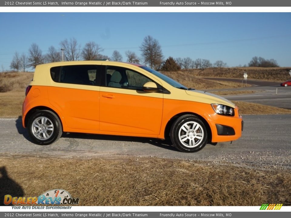2012 Chevrolet Sonic LS Hatch Inferno Orange Metallic / Jet Black/Dark Titanium Photo #2
