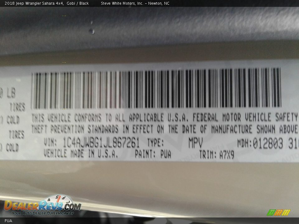 Jeep Color Code PUA Gobi