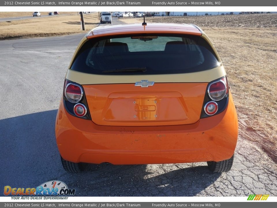 2012 Chevrolet Sonic LS Hatch Inferno Orange Metallic / Jet Black/Dark Titanium Photo #7