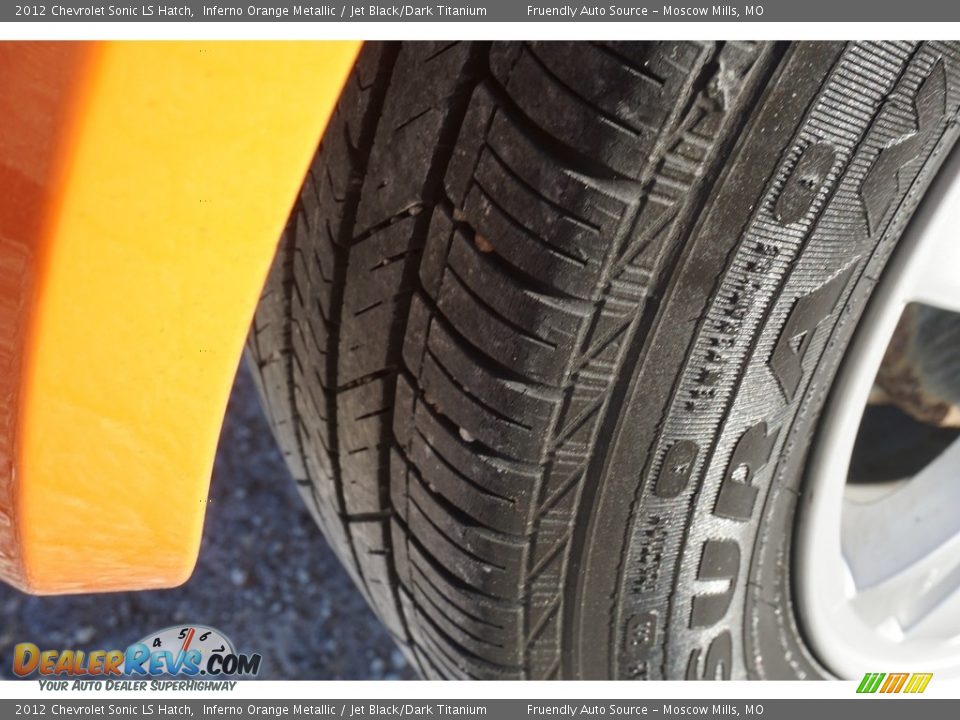 2012 Chevrolet Sonic LS Hatch Inferno Orange Metallic / Jet Black/Dark Titanium Photo #22