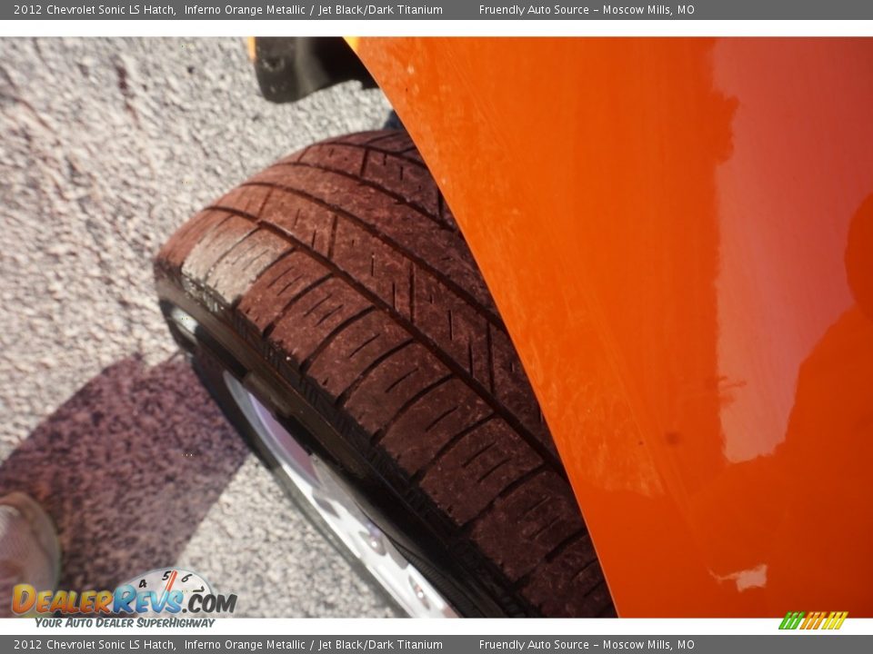 2012 Chevrolet Sonic LS Hatch Inferno Orange Metallic / Jet Black/Dark Titanium Photo #26