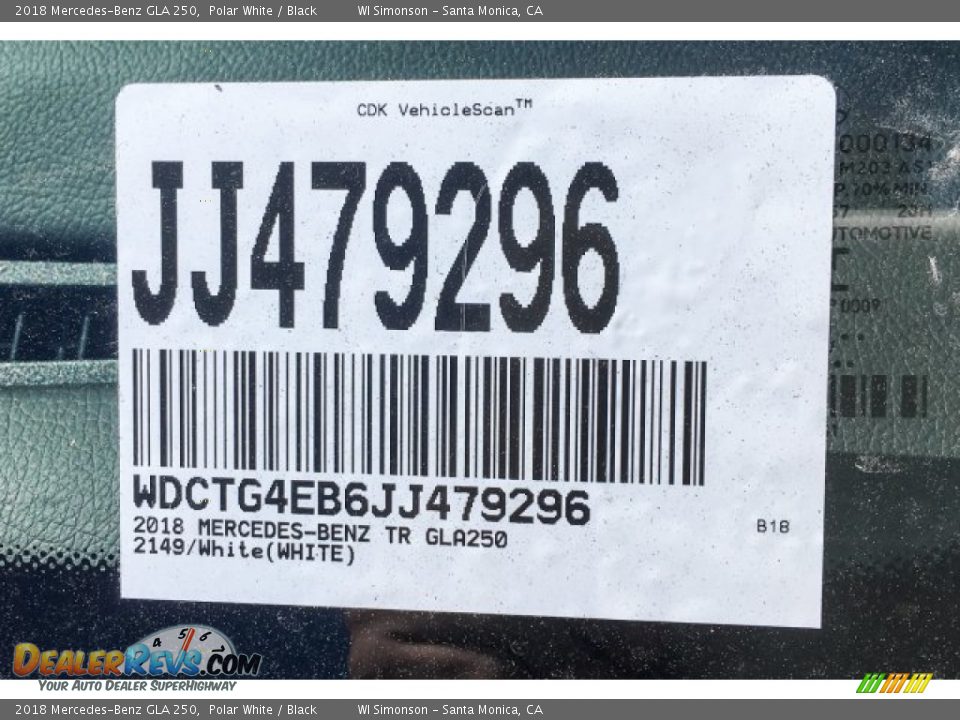 2018 Mercedes-Benz GLA 250 Polar White / Black Photo #10