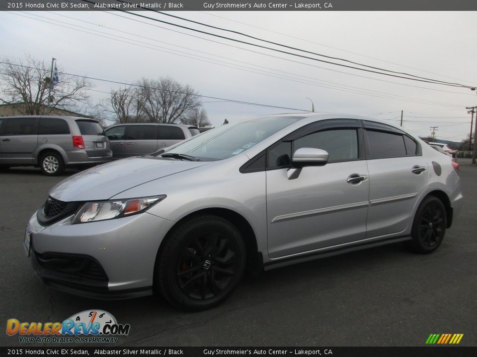 2015 Honda Civic EX Sedan Alabaster Silver Metallic / Black Photo #3