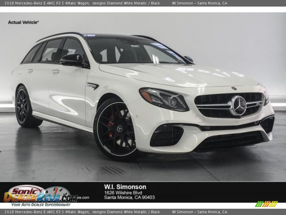 2018 Mercedes-Benz E AMG 63 S 4Matic Wagon designo Diamond White Metallic / Black Photo #1
