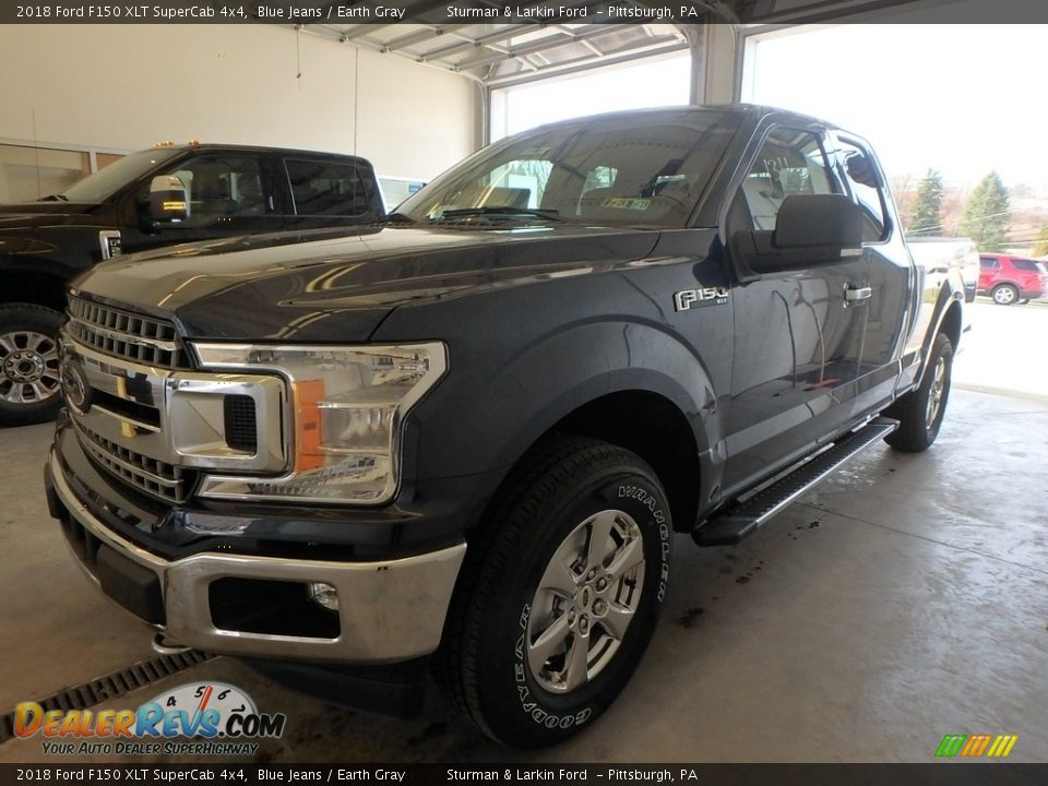 2018 Ford F150 XLT SuperCab 4x4 Blue Jeans / Earth Gray Photo #4