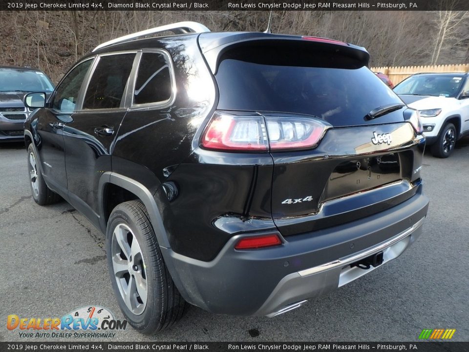 2019 Jeep Cherokee Limited 4x4 Diamond Black Crystal Pearl / Black Photo #3