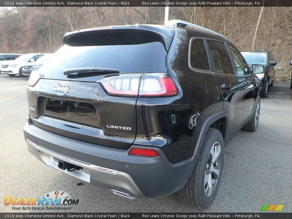 2019 Jeep Cherokee Limited 4x4 Diamond Black Crystal Pearl / Black Photo #5