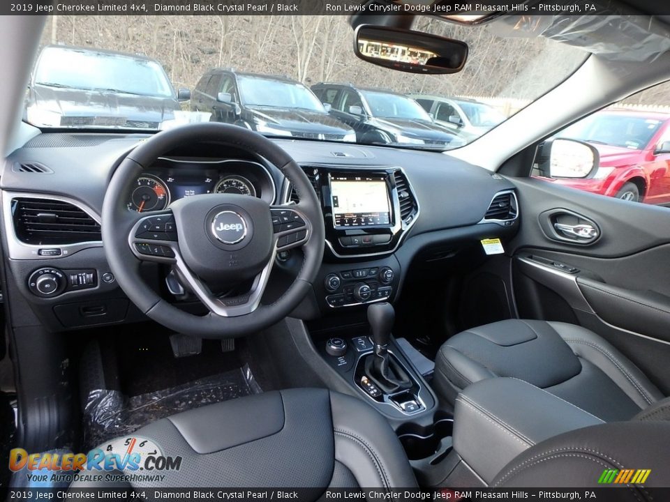 2019 Jeep Cherokee Limited 4x4 Diamond Black Crystal Pearl / Black Photo #12