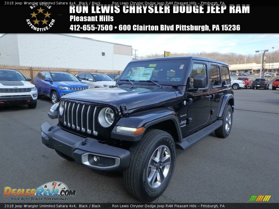 2018 Jeep Wrangler Unlimited Sahara 4x4 Black / Black Photo #1