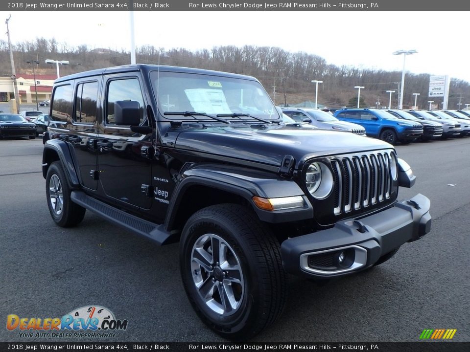 2018 Jeep Wrangler Unlimited Sahara 4x4 Black / Black Photo #7