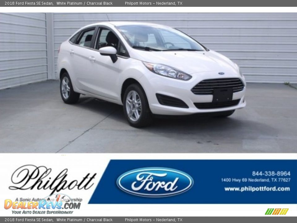 2018 Ford Fiesta SE Sedan White Platinum / Charcoal Black Photo #1