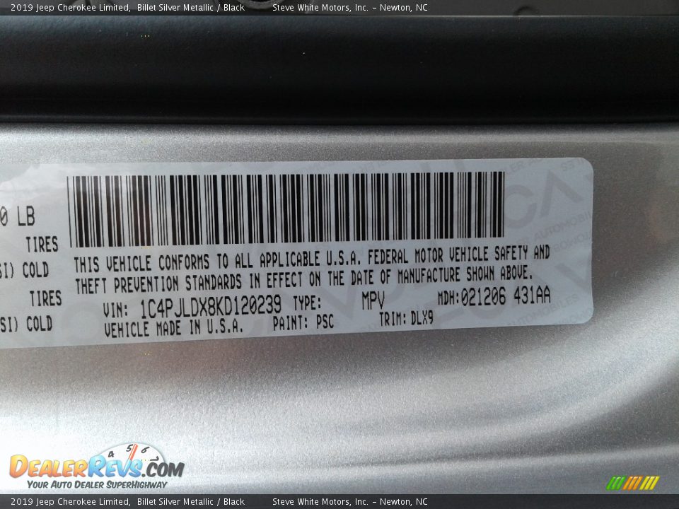 2019 Jeep Cherokee Limited Billet Silver Metallic / Black Photo #35