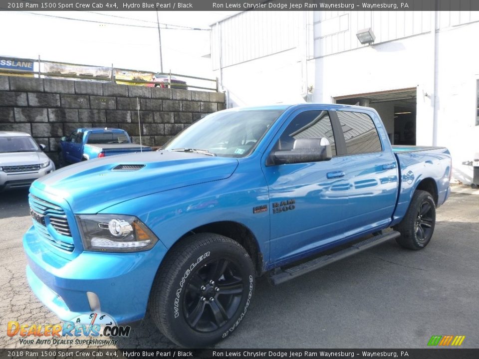 2018 Ram 1500 Sport Crew Cab 4x4 Hydro Blue Pearl / Black Photo #1
