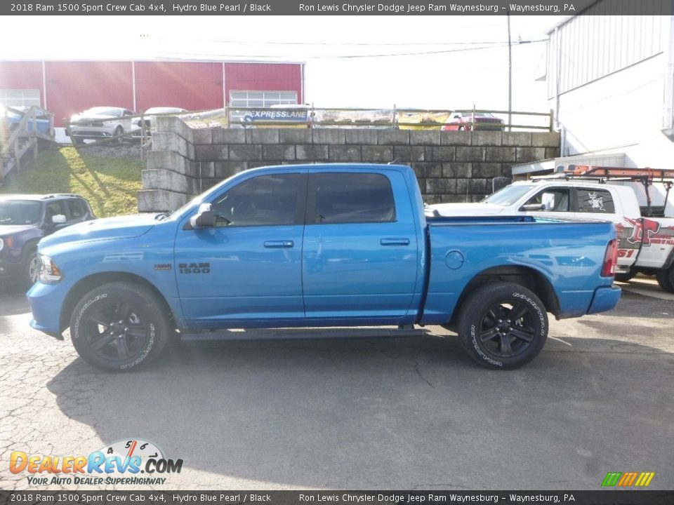 2018 Ram 1500 Sport Crew Cab 4x4 Hydro Blue Pearl / Black Photo #2