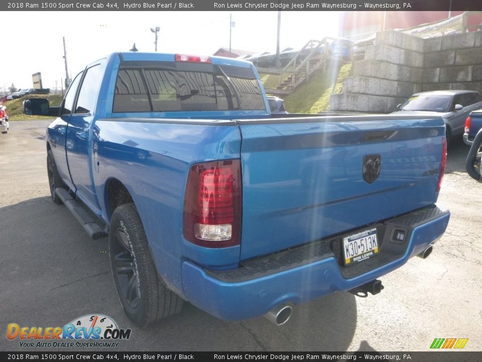 2018 Ram 1500 Sport Crew Cab 4x4 Hydro Blue Pearl / Black Photo #3