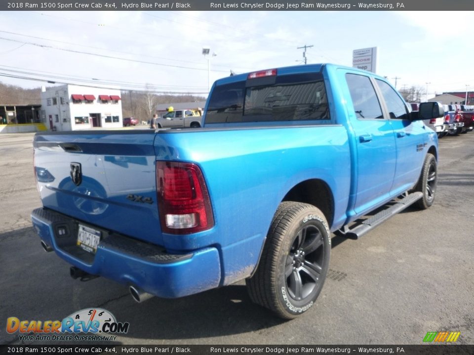 2018 Ram 1500 Sport Crew Cab 4x4 Hydro Blue Pearl / Black Photo #5